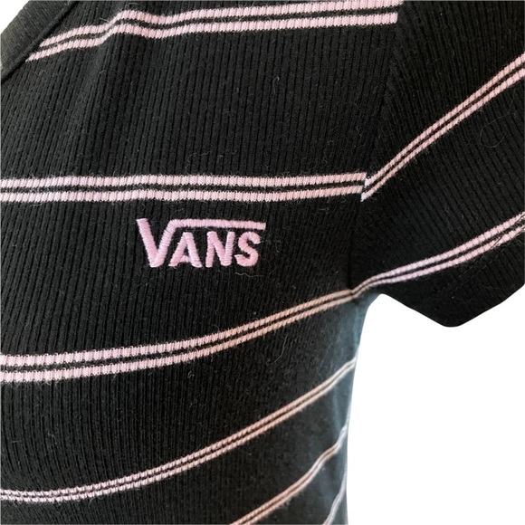 Vans Black with Pink Stripes Ally Stripe Cotton Midi Dress - Picture 10 of 15